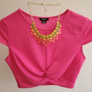 Rhapsody Y2K Large Hot Pink Crop Top GUC